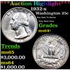 Image 1 : ***Auction Highlight*** 1932-s Washington Quarter 25c Graded ms64+ By SEGS (fc)