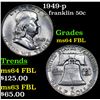 Image 1 : 1949-p Franklin Half Dollar 50c Grades Choice Unc FBL