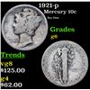 Image 1 : 1921-p Mercury Dime 10c Grades g+