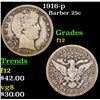 Image 1 : 1916-p Barber Quarter 25c Grades f, fine