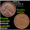 Image 1 : 1915-p Lincoln Cent 1c Grades Select Unc BN