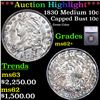 ***Auction Highlight*** 1830 Medium 10c Capped Bust Dime 10c Graded ms62+ BY SEGS (fc)