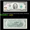 Image 1 : 1976 $2 Federal Reserve Note 1st Day of Issue, with Stamp Grades Gem CU