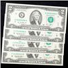 Image 2 : set of 4 non-concecutive 1976 $2 Green Seal Federal Reseve Note Grades CU