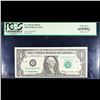Image 2 : PCGS 1999 $1 Dollar Federal Reserve Note Millennium Set Serial #20000207 Graded ms63 By PCGS
