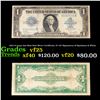 1923 $1 large size Blue Seal Silver Certificate, Fr-237 Signatures of Speelman & White Grades vf+