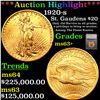 ***Auction Highlight*** 1920-s Gold St. Gaudens Double Eagle $20 Graded ms63+ BY SEGS (fc)