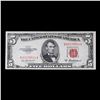 Image 2 : 1953a $5 Red Seal Note Grades Select AU