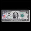 Image 2 : 1976 $2 Federal Reserve Note 1st Day of Issue, with Stamp Grades Choice AU/BU Slider