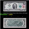 Image 1 : 1976 $2 Federal Reserve Note 1st Day of Issue, with Stamp Grades Gem CU