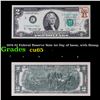 Image 1 : 1976 $2 Federal Reserve Note 1st Day of Issue, with Stamp Grades Gem CU