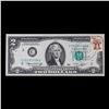 Image 2 : 1976 $2 Federal Reserve Note 1st Day of Issue, with Stamp Grades Gem CU