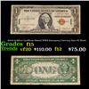 Image 1 : 1935A $1 Silver Certificate Hawaii WWII Emergency Currency Rare PC Block Grades f+