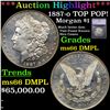 Image 1 : ***Auction Highlight*** 1887-o Morgan Dollar TOP POP! $1 Graded ms66 DMPL By SEGS (fc)
