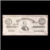 Image 2 : 1864 $50 Confederate States of America Richmond CSA Bank Note T-66 Grades xf
