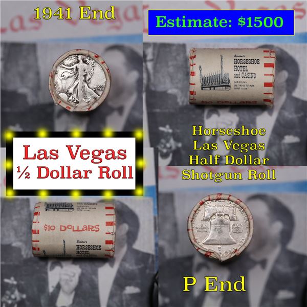 ***Auction Highlight*** Old Casino 50c Roll $10 Halves Las Vegas Casino Horseshoe 1941 Walker & P fr