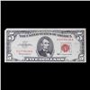 Image 2 : 1963 $5 Red seal United States Note Grades vf++
