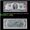Image 1 : 1976 $2 Federal Reserve Note 1st Day of Issue, with Stamp Grades Gem CU