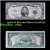 1953A $5 Blue Seal Silver Certificate Grades vf++