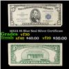 1953A $5 Blue Seal Silver Certificate Grades vf++