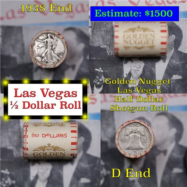 ***Auction Highlight*** Old Casino 50c Roll $10 Halves Las Vegas Casino Golden Nugget 1938 Walker & 
