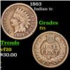 Image 1 : 1863 Indian Cent 1c Grades f+