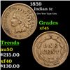 Image 1 : 1859 Indian Cent 1c Grades xf+