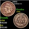 Image 1 : 1862 Indian Cent 1c Grades vf, very fine