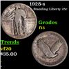 Image 1 : 1928-s Standing Liberty Quarter 25c Grades f+