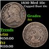Image 1 : 1830 Med 10c Capped Bust Dime 10c Grades f+