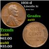 Image 1 : 1931-d Lincoln Cent 1c Grades Select AU