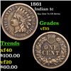 Image 1 : 1861 Indian Cent 1c Grades vf++