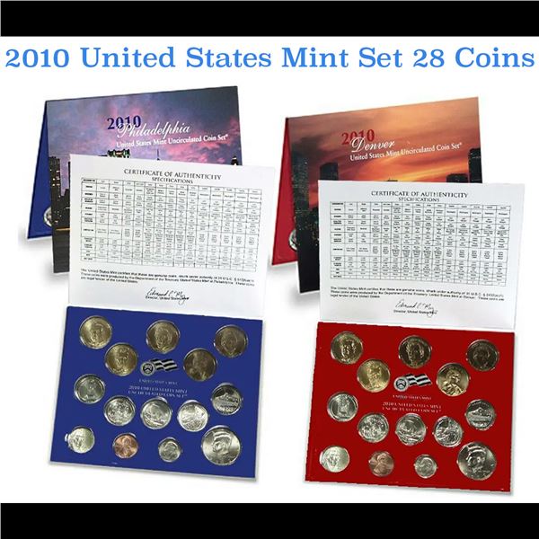 2010 United States Mint Set in Original Packagung 28 Coins Inside!