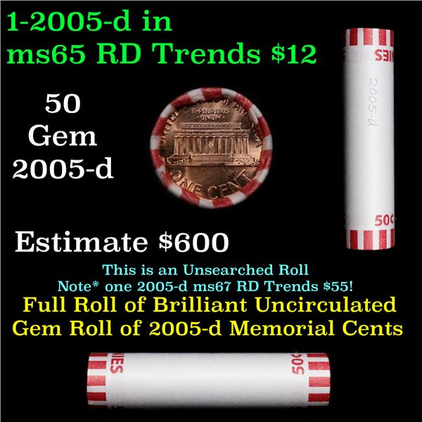 Shotgun Lincoln 1c roll, 2005-d 50 pcs String & Son Wrapper.