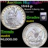 Image 1 : ***Auction Highlight*** 1844-p Seated Half Dollar 50c Graded ms64 By SEGS (fc)