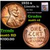 Image 1 : 1931-s Lincoln Cent 1c Graded ms65 rd By SEGS