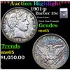 Image 1 : ***Auction Highlight*** 1901-p Barber Quarter 25c Graded ms65 By SEGS (fc)