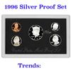 Image 1 : 1996 United States Mint Silver Proof Set. 5 Coins Inside.