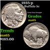 Image 1 : 1935-p Buffalo Nickel 5c Grades GEM Unc