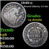Image 1 : 1849-o Seated Liberty Half Dime 1/2 10c Grades vg details