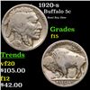 Image 1 : 1920-s Buffalo Nickel 5c Grades f+