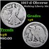 1917-d obverse Walking Liberty Half Dollar 50c Grades vg, very good
