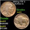 1913-p TY I Buffalo Nickel 5c Grades Select Unc