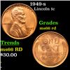 Image 1 : 1949-s Lincoln Cent 1c Grades GEM+ Unc RD