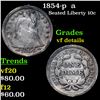 1854-p  a Seated Liberty Dime 10c Grades vf details