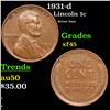 1931-d Lincoln Cent 1c Grades xf+