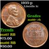 1935-p Lincoln Cent 1c Grades GEM++ RB