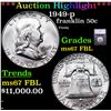 Image 1 : ***Auction Highlight*** 1949-p Franklin Half Dollar 50c Graded ms67 FBL By SEGS (fc)