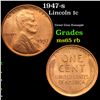 1947-s Lincoln Cent 1c Grades GEM Unc RB