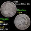 1835 Capped Bust Dime 10c Grades vg+